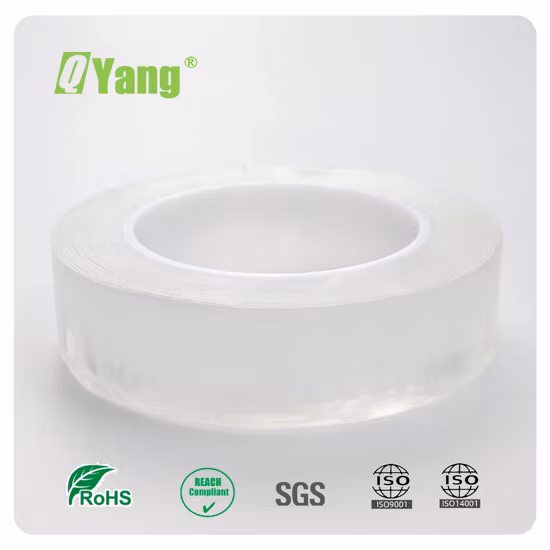 Double Sided Tape Heavy Duty (16.5FT/5M) Multipurpose Wall Tape Adhesive Strips Removable Mounting Reusable Strong Sticky Transparent Nano Tape